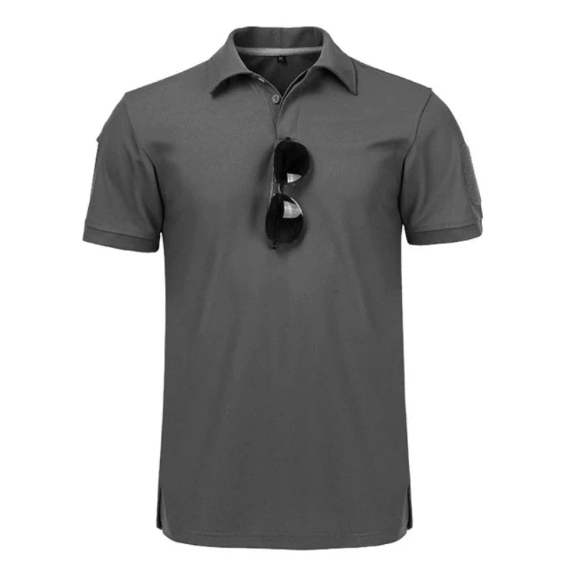 Mens Quick Dry Embroidered Polo Shirts Custom Plus Size Tactical T Shirts