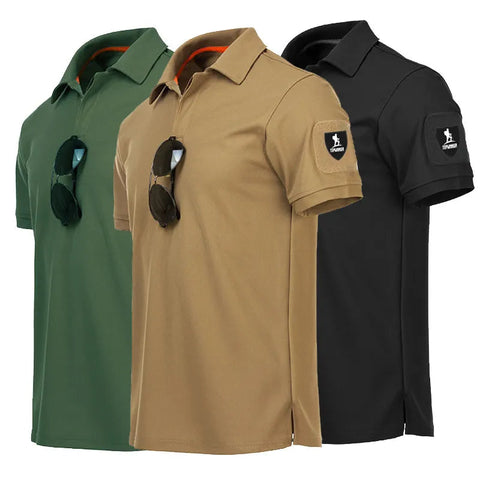 Mens Quick Dry Embroidered Polo Shirts Custom Plus Size Tactical T Shirts