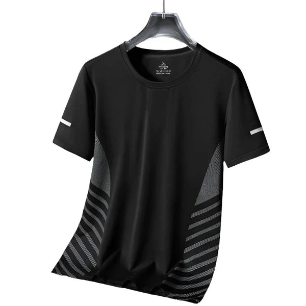 Mens Quick Dry Sport Running T Shirt Short Sleeves Unisex Round Neck Top Fishing Shirts