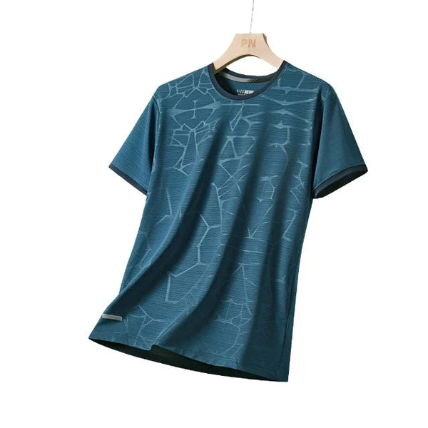 Mens Quick Dry Sport Running T Shirt Short Sleeves Unisex Round Neck Top Fishing Shirts