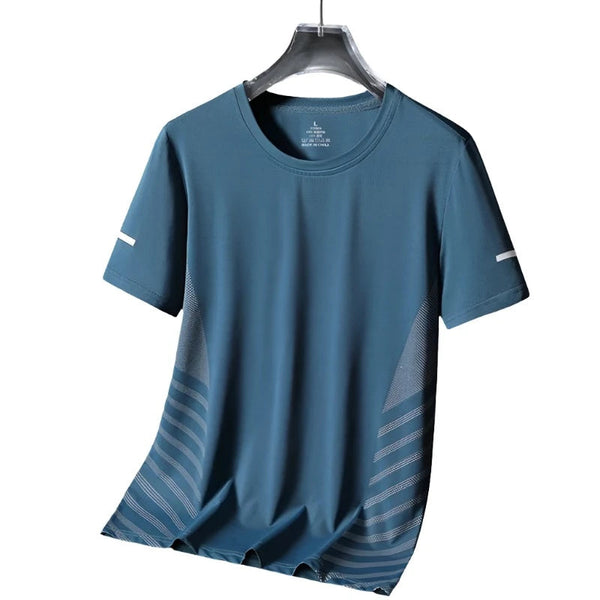 Mens Quick Dry Sport Running T Shirt Short Sleeves Unisex Round Neck Top Fishing Shirts