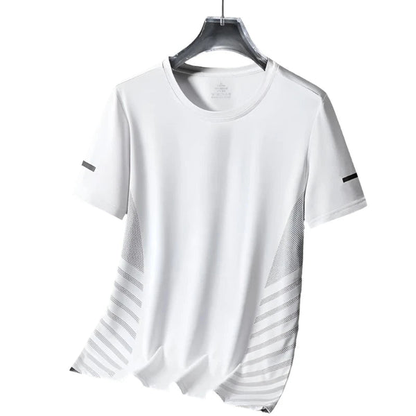 Mens Quick Dry Sport Running T Shirt Short Sleeves Unisex Round Neck Top Fishing Shirts
