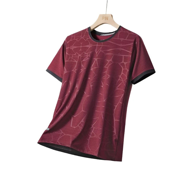 Mens Quick Dry Sport Running T Shirt Short Sleeves Unisex Round Neck Top Fishing Shirts