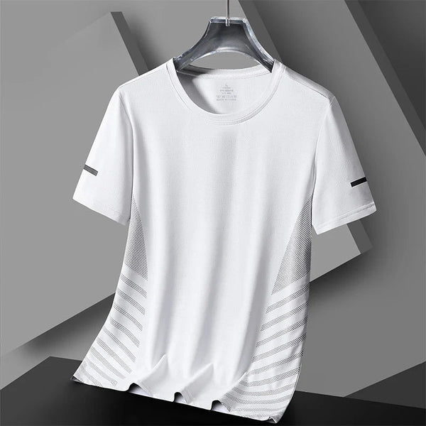 Mens Quick Dry Sport Running T Shirt Short Sleeves Unisex Round Neck Top Fishing Shirts