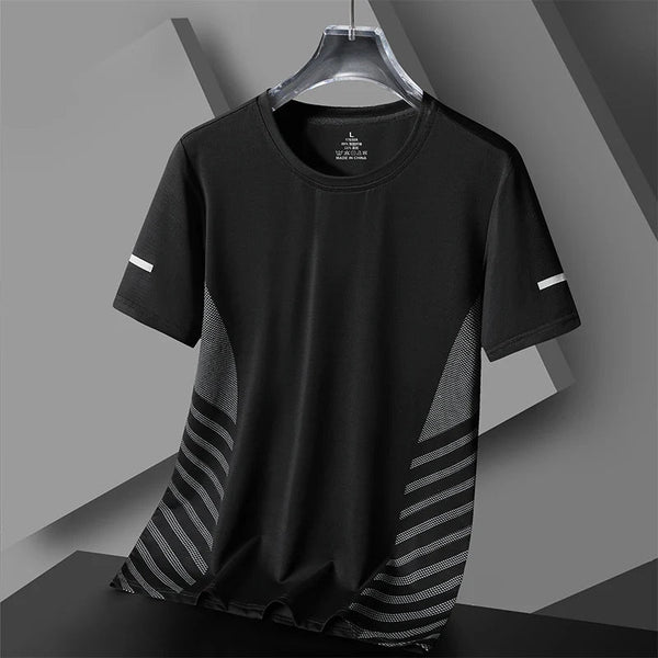 Mens Quick Dry Sport Running T Shirt Short Sleeves Unisex Round Neck Top Fishing Shirts