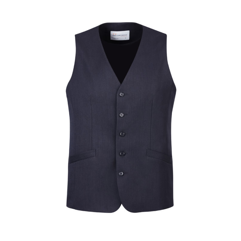 Biz Corporates Mens Bamboo Blend Longline Vest Waistcoat W/ Stretch Business Forrnal Dress Navy Coats Jackets & Vests