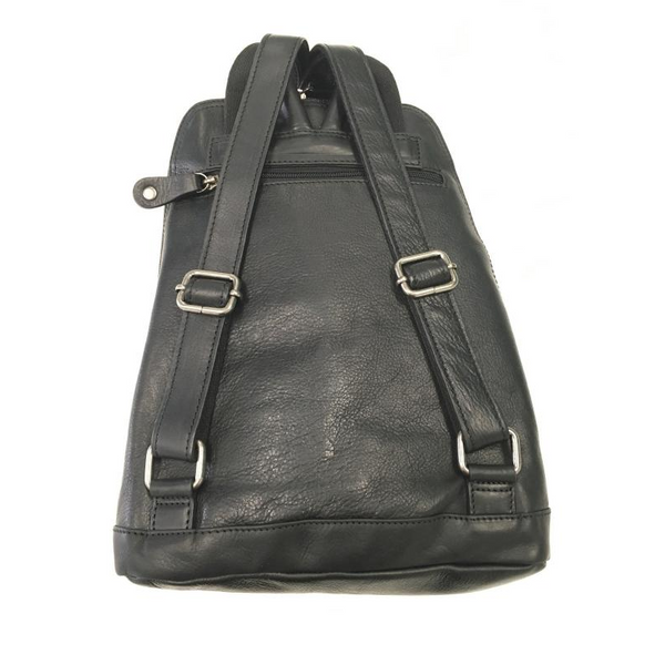 Milleni Genuine Italian Leather Soft Nappa Backpack Travel Bag Black Women Backpacks