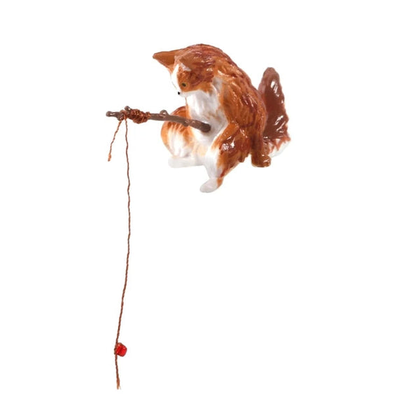 Mini Aquarium Fishing Cat Ornament For Tank Landscaping Decor Aquariums