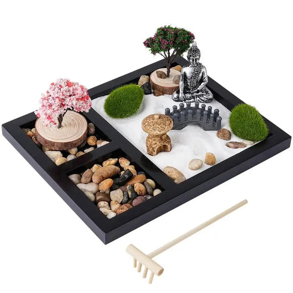 Mini Zen Garden Authentic Kit With Bamboo Tools For Office Meditation Decor Other Home Décor