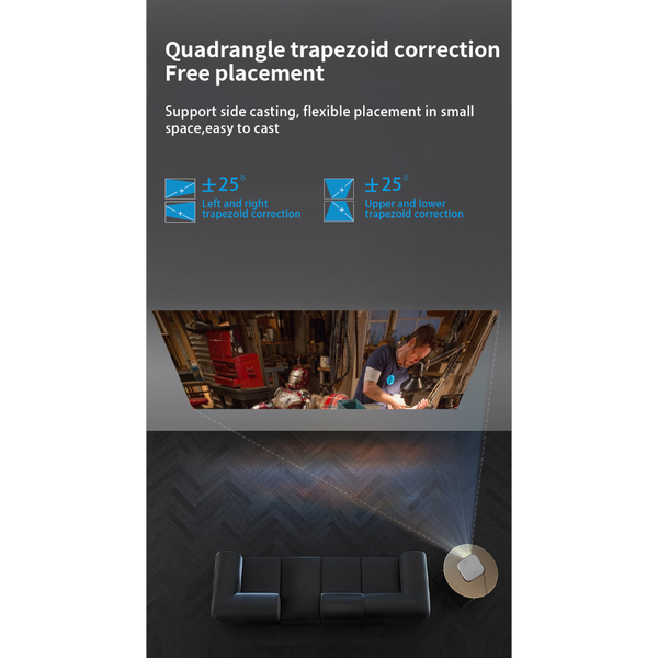 Elosung Mini Portable Hd Projector With Giant Screen Display Gamut Compensation Cinema Projectors