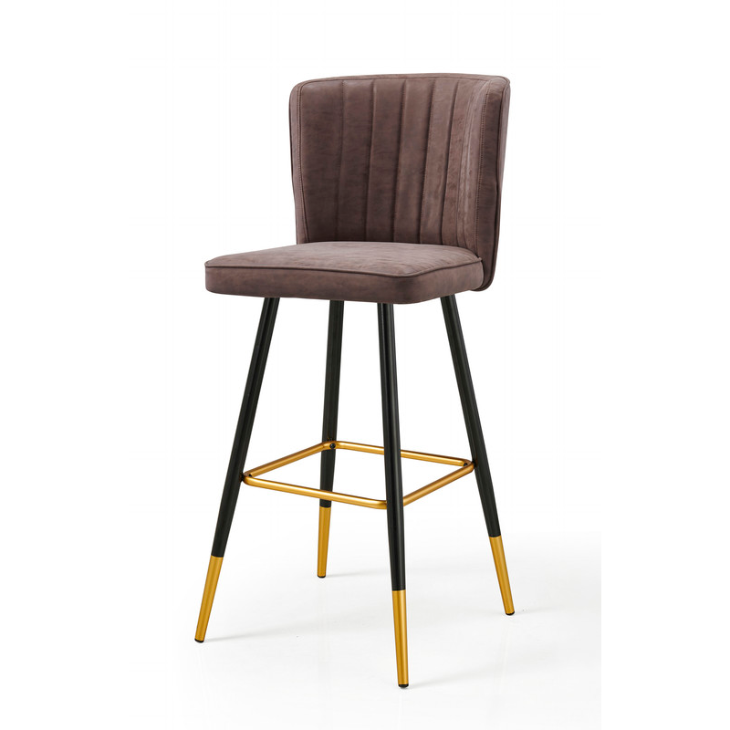 Cherryhill Modern Bar Chair Leather Stool Counter Brown Mid Century Wood X 2 Benches Bar Stools