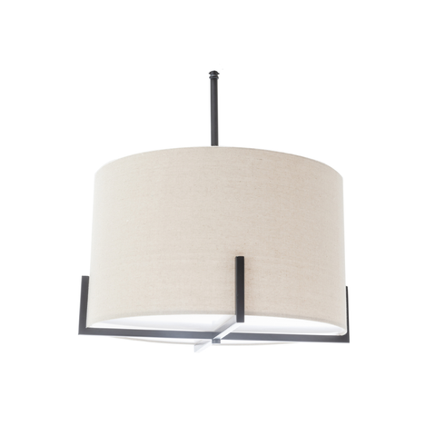 Br Home Modern Scandi Metal Hanging Pendant Lamp With Linen Shade Light Matte Black Chandeliers & Ceiling Fixtures
