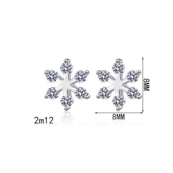 Moissanite 925 Sterling Silver Snowflake Shape Earrings