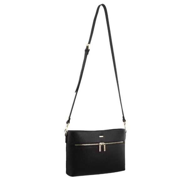 Morrissey Italian Structured Leather Cross Body Handbag (Mo3028) Bag Black Women's Bags & Handbags