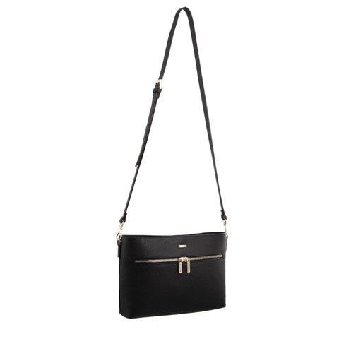 Morrissey Italian Structured Leather Cross Body Handbag (Mo3028) Bag Black Women's Bags & Handbags