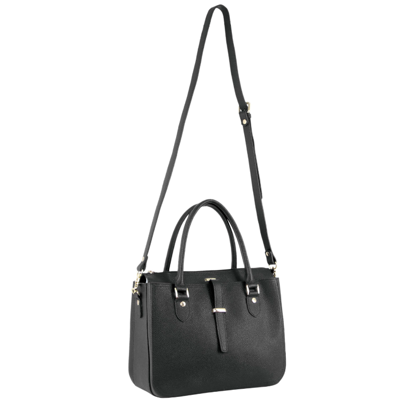 Morrissey Italian Womens Structured Leather Handbag Ladies Bag Black Women's Bags & Handbags