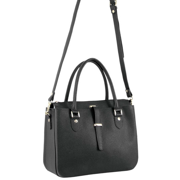 Morrissey Italian Womens Structured Leather Handbag Ladies Bag Black Women's Bags & Handbags