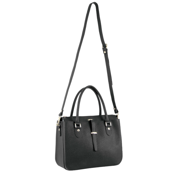 Morrissey Italian Womens Structured Leather Handbag Ladies Bag Black Women's Bags & Handbags
