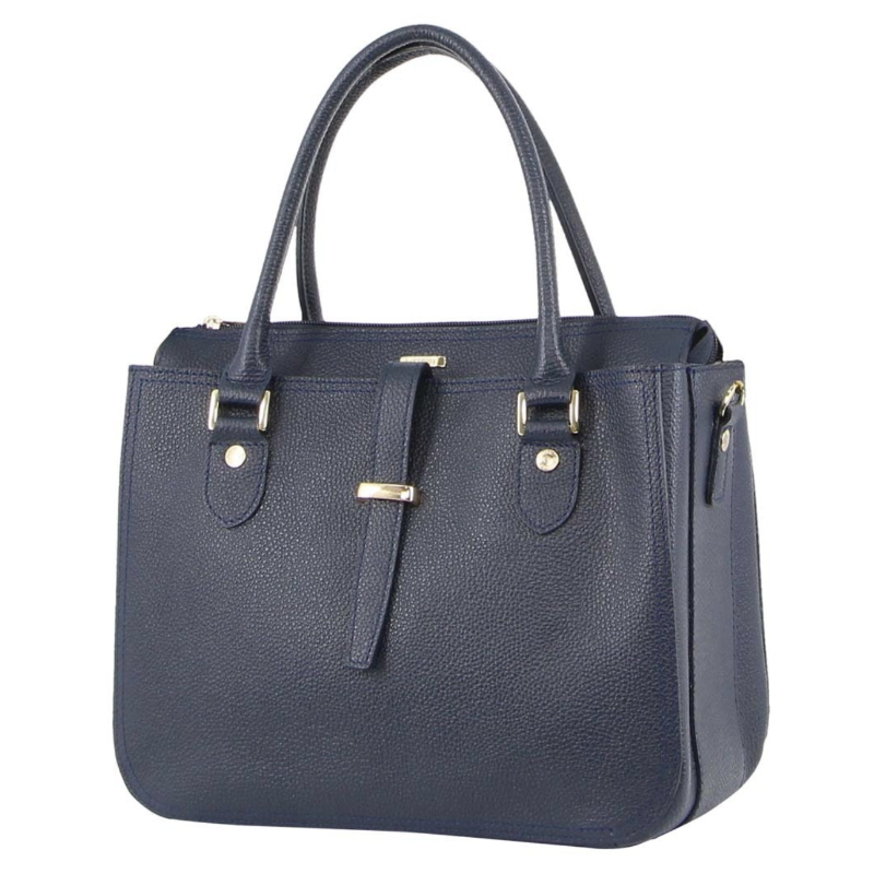 Morrissey Italian Womens Structured Leather Handbag Ladies Bag Navy Women's Bags & Handbags