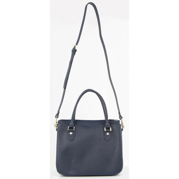 Morrissey Italian Womens Structured Leather Handbag Ladies Bag Navy Women's Bags & Handbags