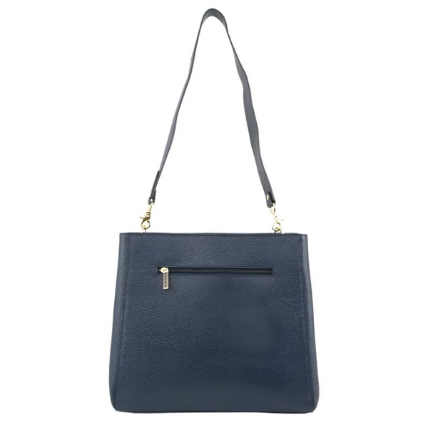 Morrissey Ladies Italian Structured Leather Cross Body Handbag Bag Womens Navy Women's Bags & Handbags