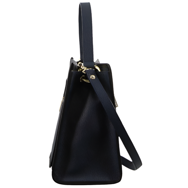 Morrissey Ladies Italian Structured Leather Tote Bag Handbag Womens Navy Women's Bags & Handbags