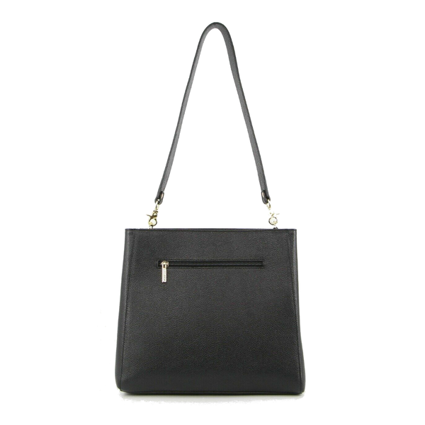 Morrissey Womens Italian Structured Leather Cross Body Bag Handbag Ladies Black Women's Bags & Handbags