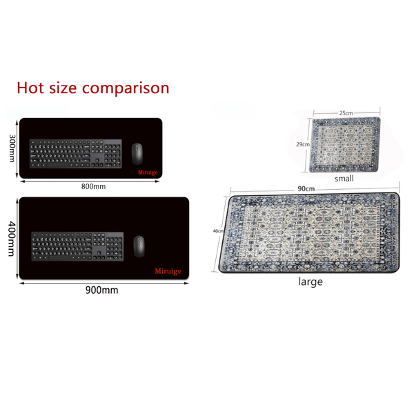 Mouse Pad Light Gray 400X900x2mm Persian Rug Bohemian Gaming Accessory Mouse Pads & Wrist Rests