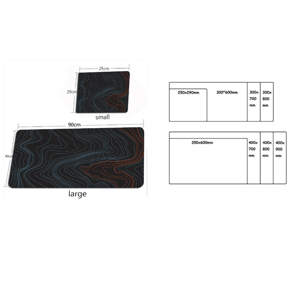 Mouse Pad Metal Black 300X800x3mm Desk Gaming Laptop Accessories Desk Mats