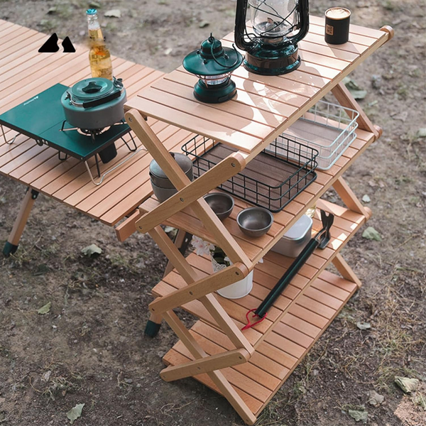 Elosung Multi Layer Rack Primitive Wood Colour 60*30*75Cm Racks & Holders