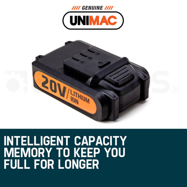Unimac Nailer 20V Battery Lithium Ion Rechargeable Cordless Gun Nail & Staple Guns