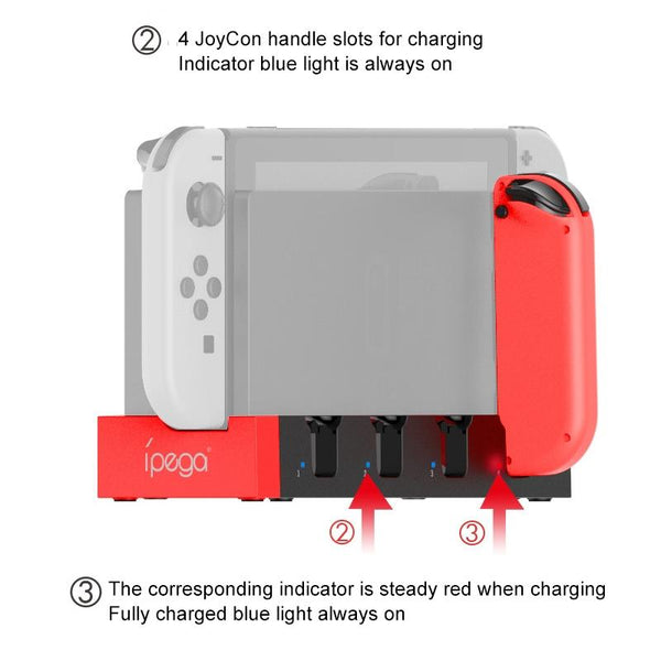 Joy Con Charging Dock For Nintendo Switch With Four Slots And Usb Interface Chargers & Charging Docks