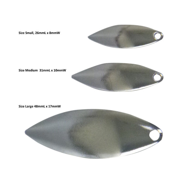 Artizan Smooth Willow Blade Nickel 26Mml X 8Mmw Qty 5 Baits & Lures