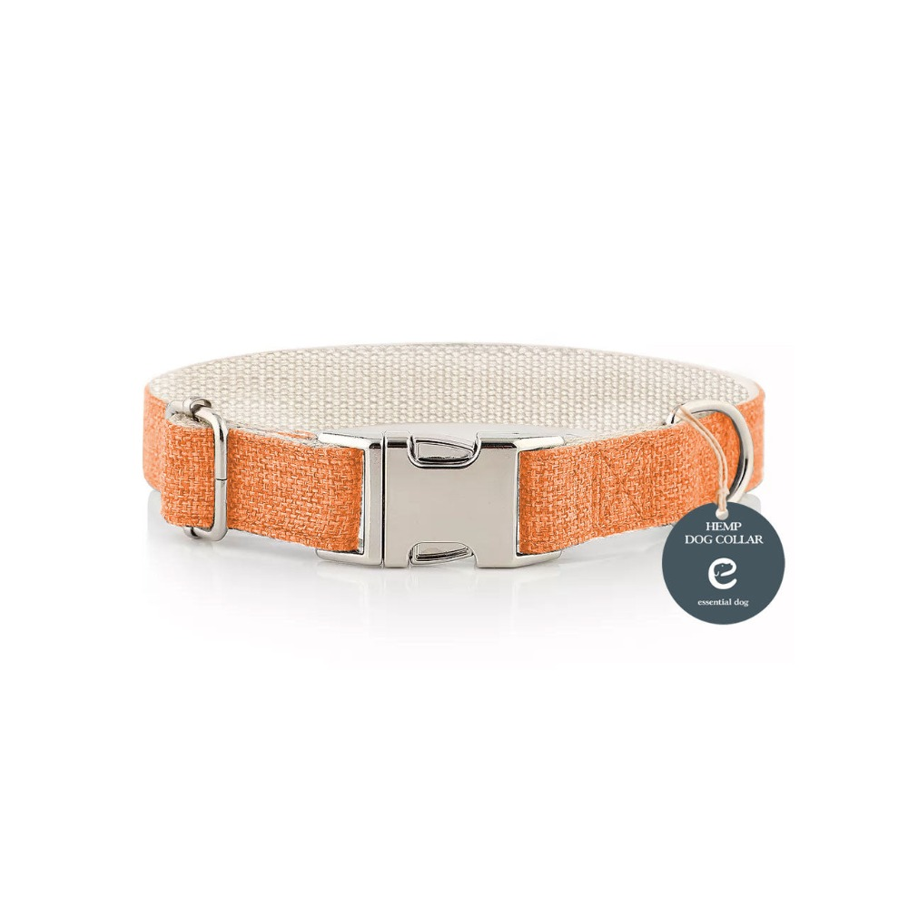 Natural Hemp & Cotton Dog Lead Leash (Orange Burst) Dog Collars