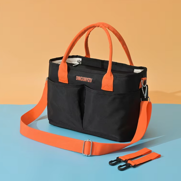 Elosung Black Multi Function Diaper Bag With Insulated Lining Large Capacity Mommy Shoulder & Crossbody Little One Women's Bags & Handbags