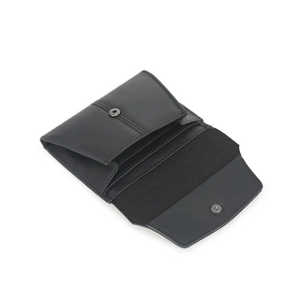 Elosung Black Genuine Leather Women's Wallet Multifunctional Coin & Card Holder Fashionable Box In Top Grade Cowhide Wallets