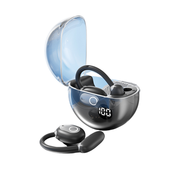 Elosung Black M80 Transparent Ows Over Ear Bluetooth Earphones Wireless Clear Sound Stylish Design Headphones