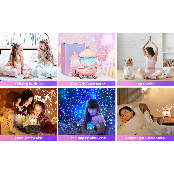 Night Light Projector For Kids Nursery With Space Rotation Usb Rechargeable Led Lamp Lamps