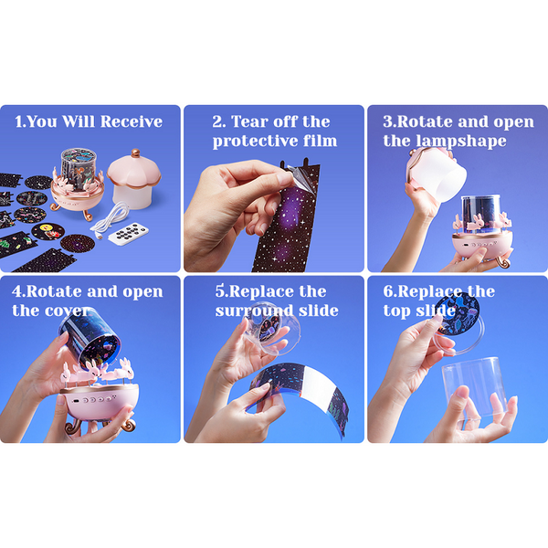 Night Light Projector For Kids Nursery With Space Rotation Usb Rechargeable Led Lamp Lamps