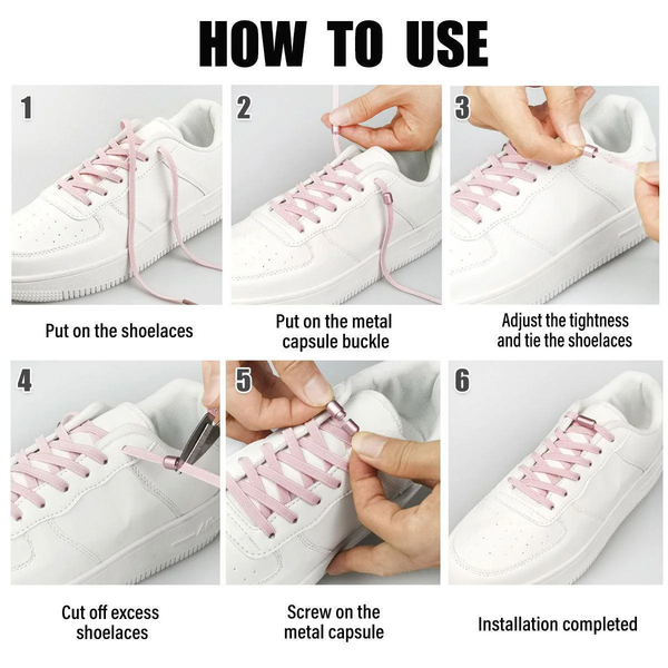 No Tie Locked Elastic Shoelace Lace Lazy Laces Sports Sneakers Grey Shoe Laces