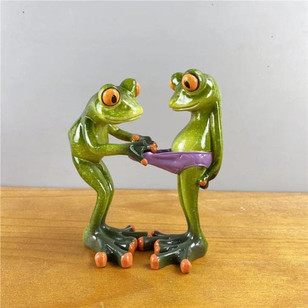 Figurine Nordic Two Frog Resin Living Room Decoration Accessories Gifts Sculptures & Figurines