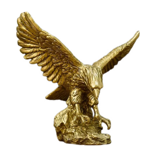 Home Figurine Golden Eagle Statue Small Resin Sculpture For Living Room Decor Sculptures & Figurines