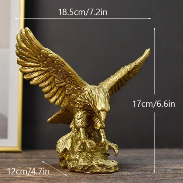 Figurine Golden Eagle Statue Small Resin Sculpture For Living Room Decor Sculptures & Figurines