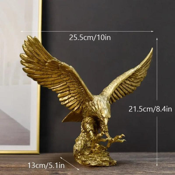 Home Figurine Golden Eagle Statue Medium Resin For Living Room Decoration Accessories Sculptures & Figurines