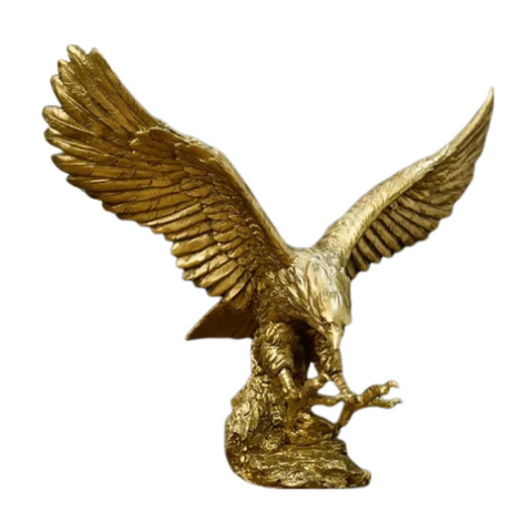 Home Figurine Golden Eagle Statue Medium Resin For Living Room Decoration Accessories Sculptures & Figurines
