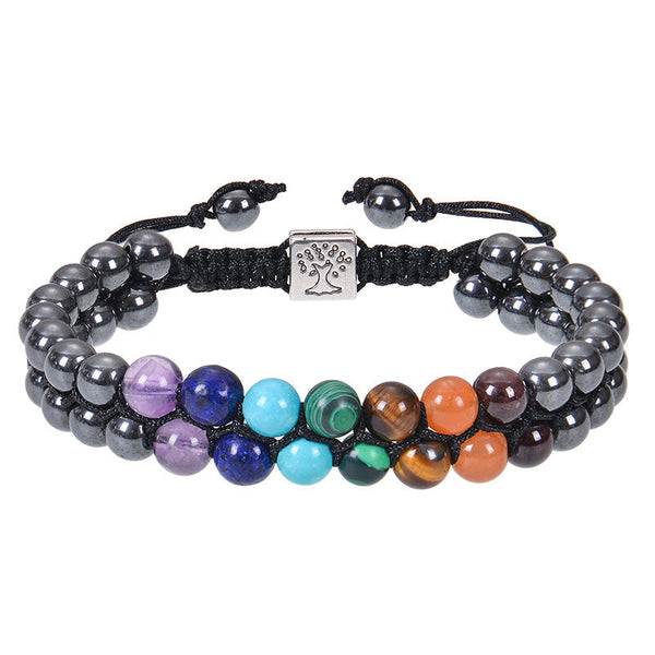 Veile Studios Fashion Jewelry 6Mm 7 Chakra Stone Bead Yoga Meditation Bracelet For Women Bracelets