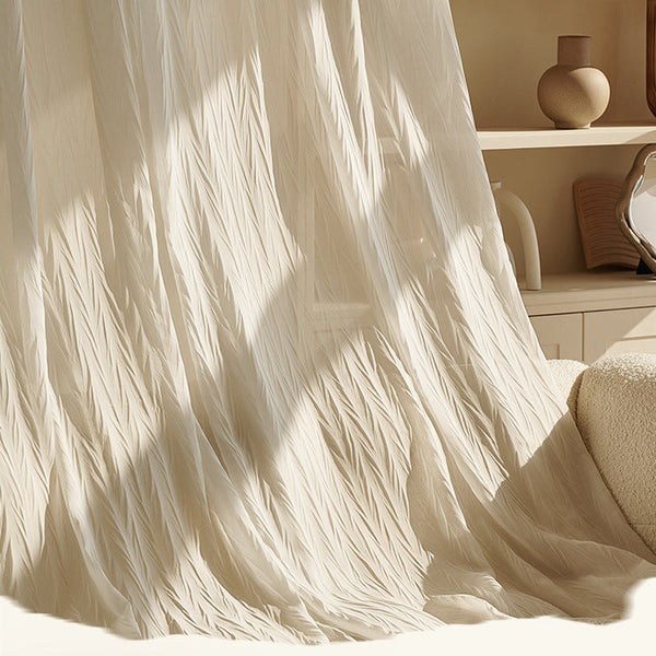 Curtain White 200 Centimetre X 250 Sheer Transparent Line Curtains & Drapes