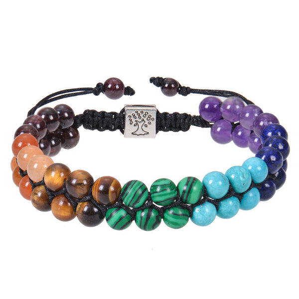 Veile Studios Fashion Jewelry 6Mm 7 Chakra Stone Bead Yoga Meditation Bracelet For Women Bracelets