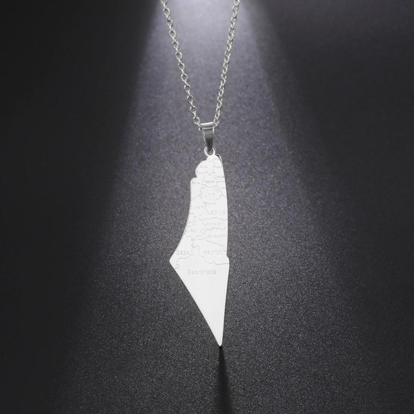 Veile Studios Laser Marking Israel Map Pendant 304 Stainless Steel Necklace Necklaces & Pendants