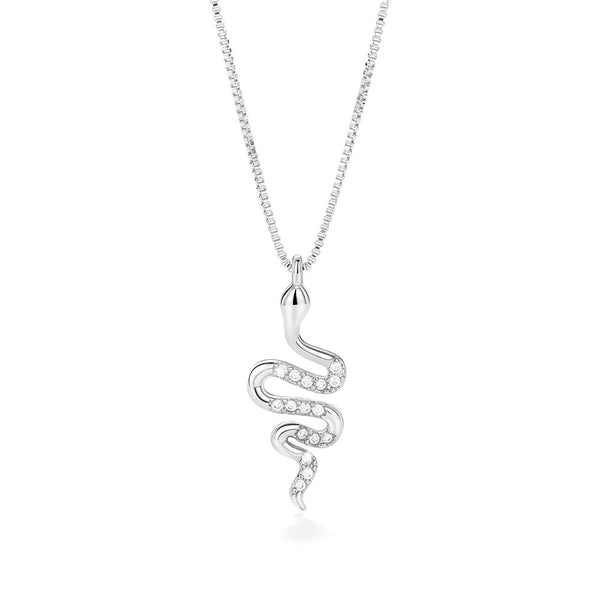 Veile Studios Fashion Lady Snake Pendant Necklace With Zirconia Stylish Party Accessories Necklaces & Pendants